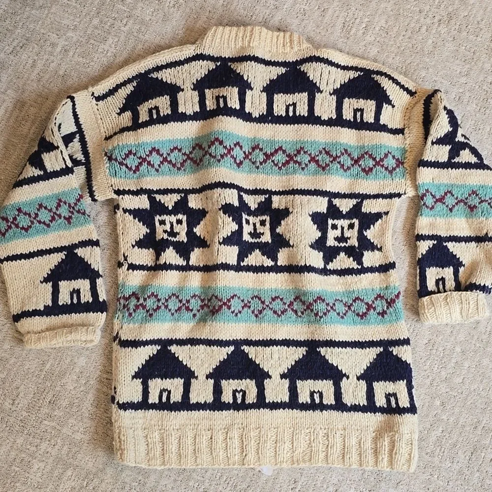 Handmade Knit Patterned Sweater - Picture 5 of 6